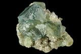 Green Fluorite Crystals on Quartz - China #122007-1